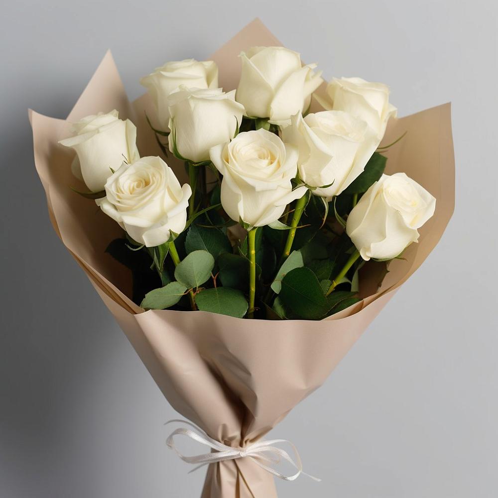 9 Белых роз Эдлесс Лав в Култук Букет 9 Белых роз Эдлесс Лав в Култук