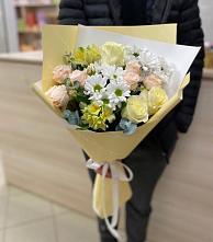Букет цветов из:  Альстромерии, Розы и Хризантемы в Култук