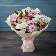 Букет цветов из:  Хризантемы, Альстромерии и Розы в Култук