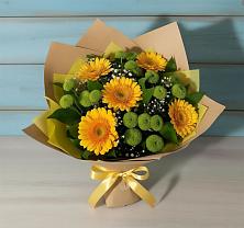 Букет цветов из:  Герберы и Хризантемы в Култук