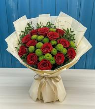 Букет цветов из:  Розы и Хризантемы в Култук